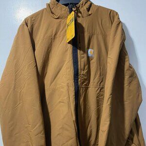 Carhartt Fleece to Nylon Rain Defender Reversible Hoodie Jacket OJ4992-M